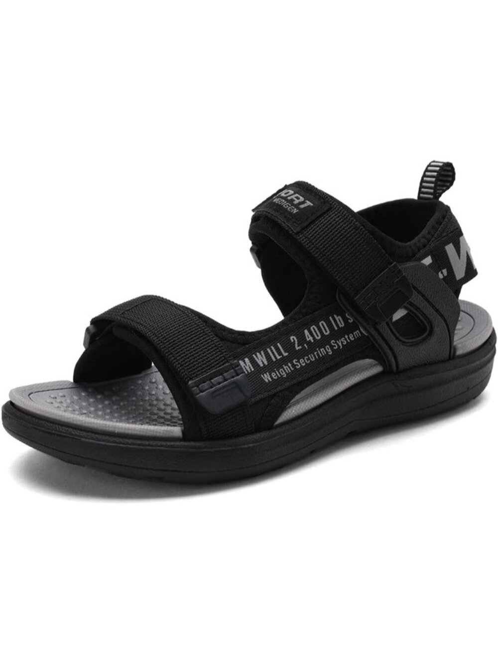 〽️ Kids Boy Black/grey Leather rubber sole Beach Outdoor Open Toe Sport Sandals